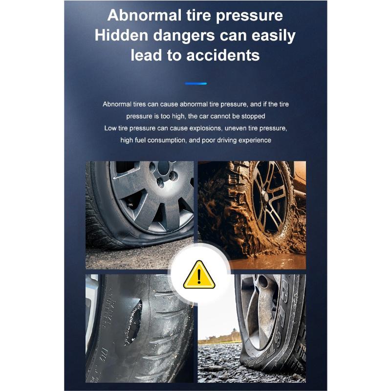 Car Accessories Car TPMS USB Digital Tpms Tire Pressure Alarm System Wireless Universal TPMS Sensors with 4 External Sensors Auto Security Alarm