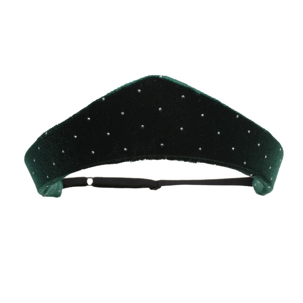 Elegant Rhinestone Velvet Crown Headband Baroque British Sponge Hairband Solid Color Classical Vintage Hair Accessories Party