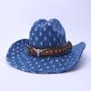 Western cowboy hat TEMU hot-selling jazz hat European and American one-word top curved brim top hat