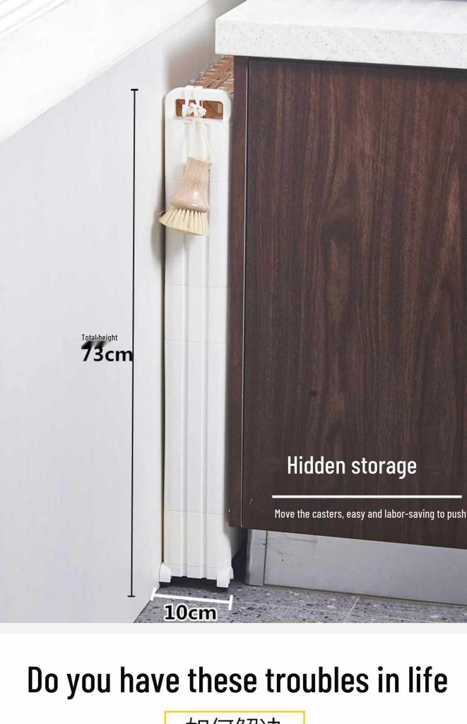 Ultra-Slim Gap Storage Rack for Kitchen, Bathroom, Fridge, Wall Corner, Bedside, and Living Room.