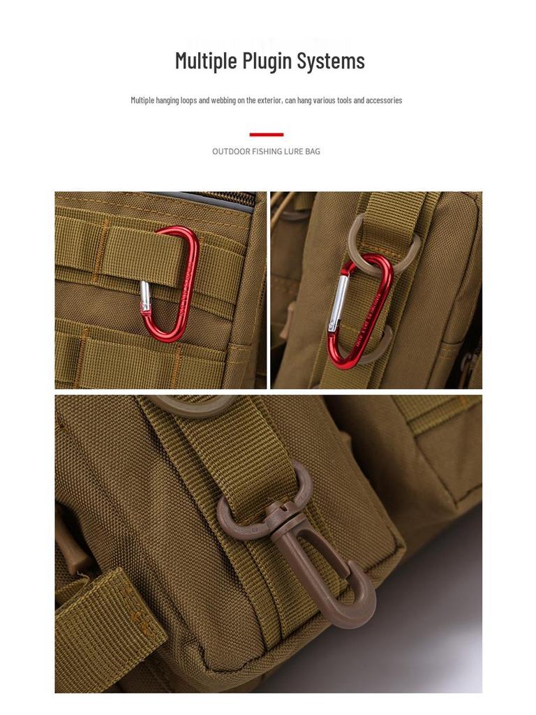 Multifunctional Tactical Sling Fishing Bag with Rod Holder | Men's Large Waist Pack Outdoor Backpack