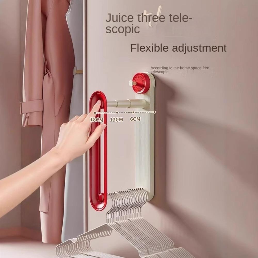 Telescopic Clothes Hanger Rack Suction Cup Extendable Hanger Stacker  Hanger Storage Artifact