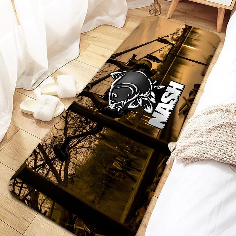 

Логотип Nash Fishing Нековзкий Миючий Килимок для Вхідної Зони, Кухні, Вітальні, Передпокою, Ванної Кімнати – Декор для Будинку Рибалки 40x60cm