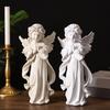 Estatua de Ángel de la Guarda Resina Figura de Ángel Pequeño Recuerdo Curación Simpatía Regalo para Estante Hogar Sala de Estar Escritorio Oficina Decoración