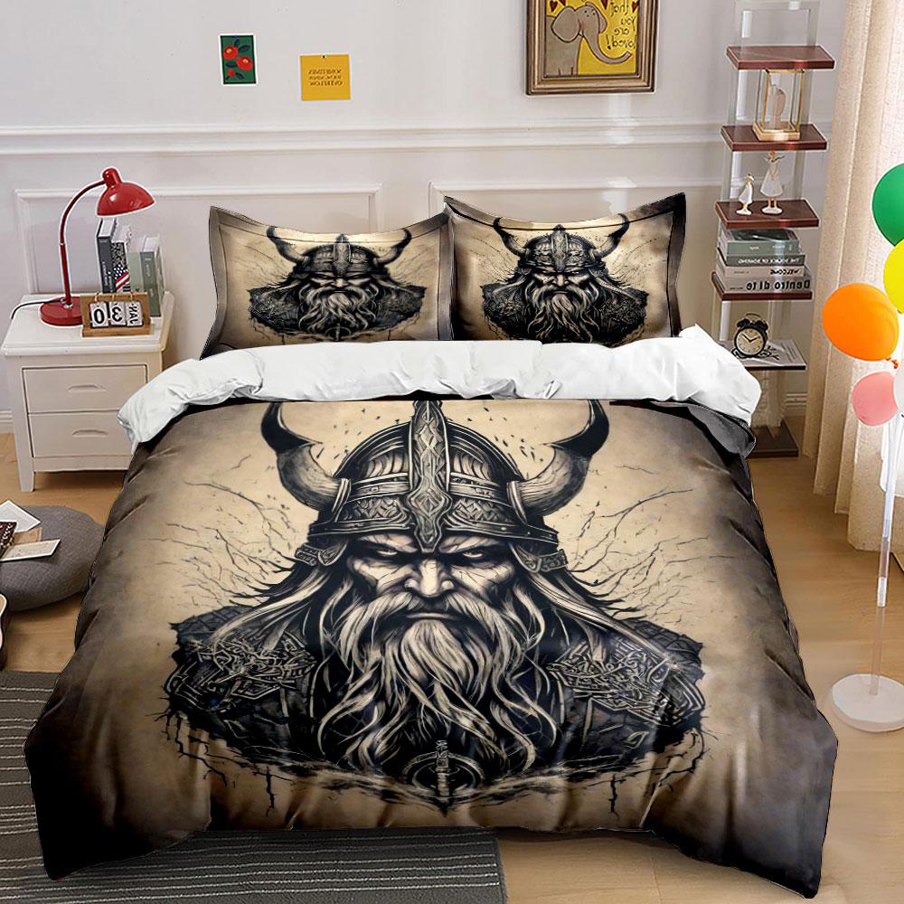 Viking warrior helmet design. Bedding sets Duvet cover sets Duvet covers Pillowcases(1*Duvet Cover 2*Pillowcases without duvet insert)