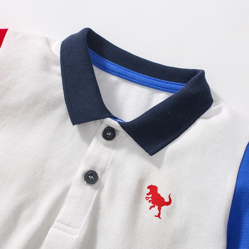 Cotton T-shirt Summer Children's T-shirt Cotton Breathable Boy's Polo Shirt Girl's Color-matching Short-sleeved T-shirt