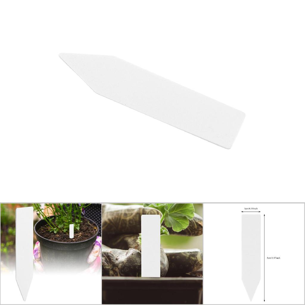 100 Pcs Plastic Flower Plant Name Gardening Stake Tag Label Marker (White)