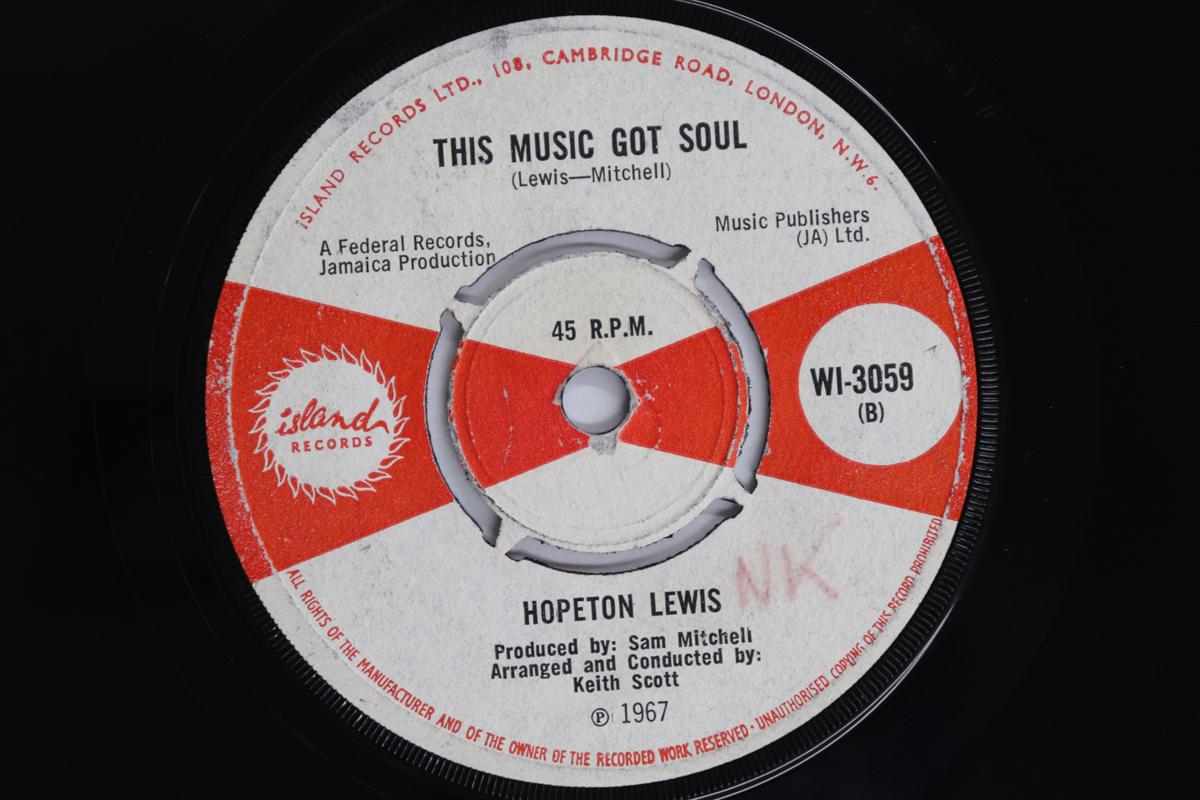

7inch Record HOPETON LEWIS - This Music Got Soul / Let The Littl WI3059 ISLAND RECORDS 1967 UK Reggae, Ska & Dub Used