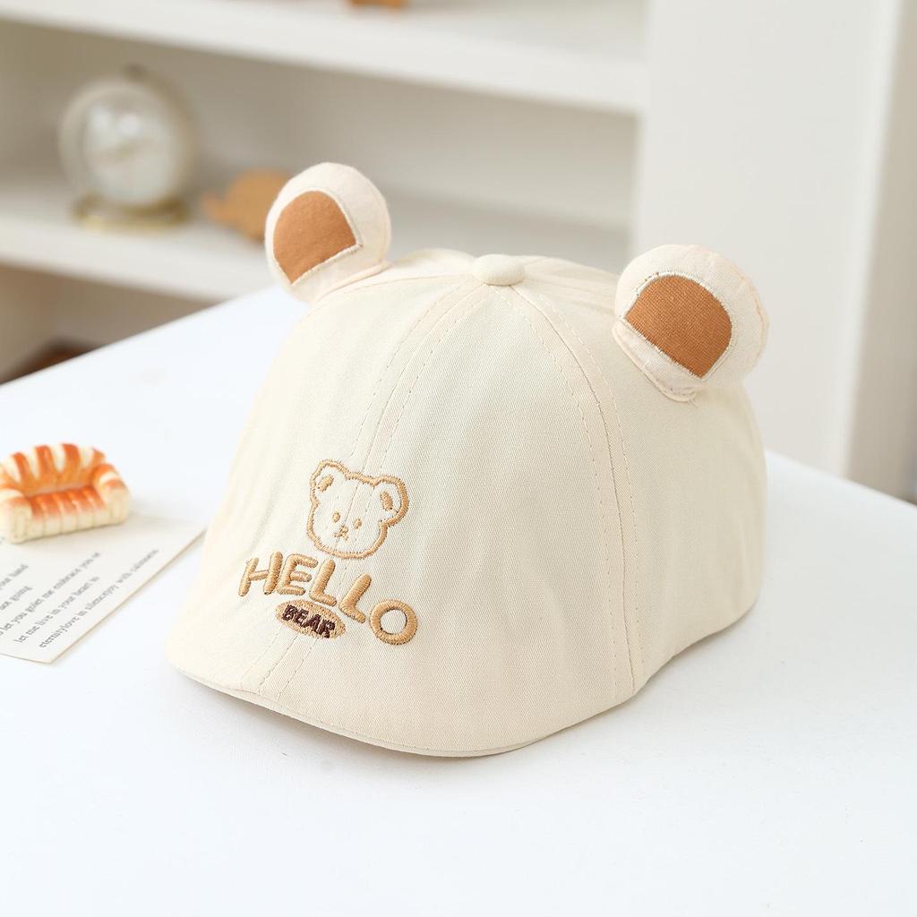 Chapeau de Soleil Bébé Ours Printemps/Été - Casquette Beret Mignonne Dessinée pour Bébés et Tout-Petits