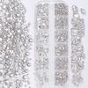12 Grids 3D Nail Art Rhinestones Mixed Shapes Clear Glass Nail Art Charms Colorful Flatback Nail Art Decoration