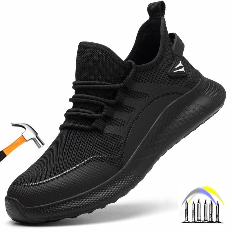 Light Safety Shoes Man 48 Comfortable Work Shoes for Men Anti Puncture Work Boots for Construction Steel Toe Safety Man Sneakers