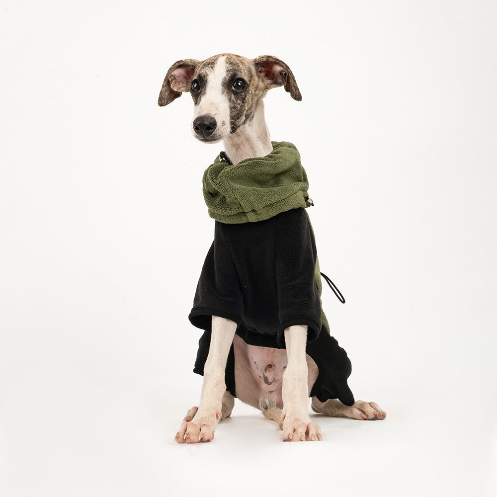 

Pet Spring and Autumn Warm Four-legged Clothes Go Out At Home Windproof and Anti-dirty Fleece High Collar Removable Dog Clothes Thick Coat XS