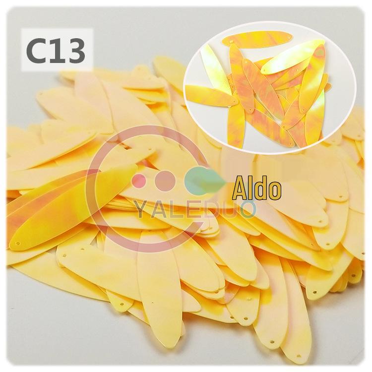 10x40mm Iridescent Gold Oval Double-Pointed Sequins for DIY Earring and Apparel Accessories