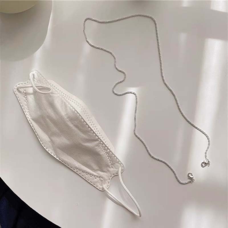 Popular Silver Colour Sparkling Glasses Chain Bead Chain Anti-Falling Glasses Eyeglasses Cord for Women Party Birthday Gift