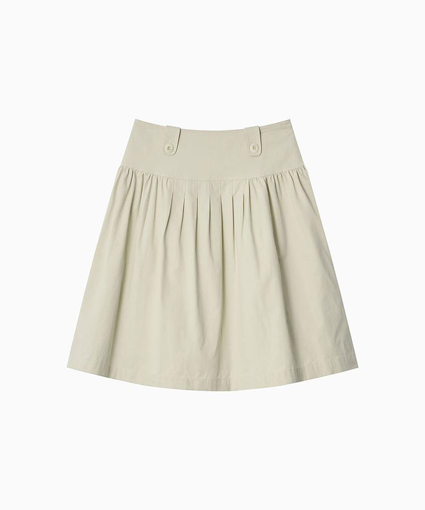 Ohesio Pleated Cotton Midi Skirt, Beige