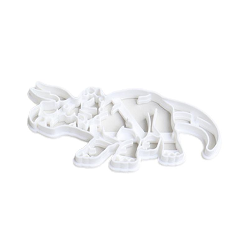 Pressable Dinosaur Theme Cookie Cutters Plastic Biscuits Mold Chocolate Mold Cookie Stamps DIY Cake Mold Kitchen Tool