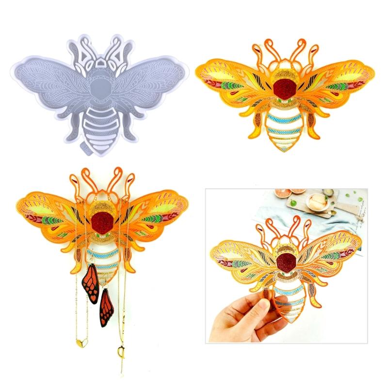 Moldes de Silicona Brillantes y Lustrosos de Resina con Forma de Abejita Molde de Almacenamiento Molde para Manualidades de Bisutería con Resina Epoxi