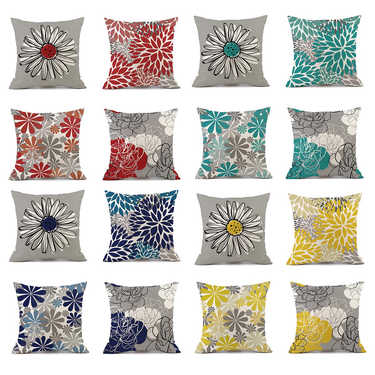 Creative Homewares Unisex Outdoor Waterproof Cushion Cover 45X45 Floral Pillowcover Decorative Sofa Cushions Throw Pillows Pillowcase