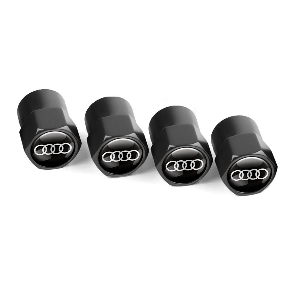4Pcs Car Accessories 3D Metal Wheel Tire Valve Caps Auto Accessories For Audi S A4 B8 8P A3 A5 A6 C7 A1 A7 A8 Q2 Q3 Q5 Q7 Q8 TT