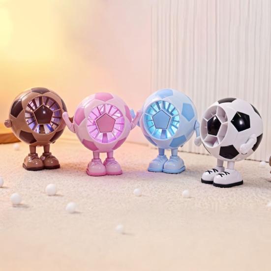 Soccer Hand Fan Football Shape Mini Handheld Fan With Led Light 1 Pc