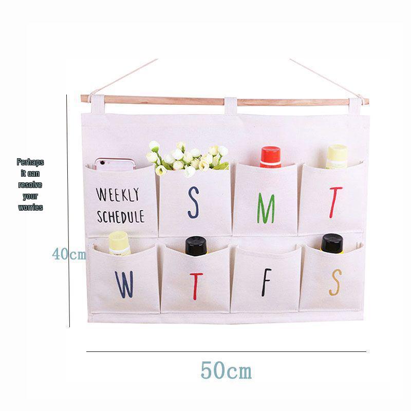 Multi-layer Fabric Hanging Storage Bag for Dormitory and Wardrobe Door, Wall-Mounted Phone Organizer