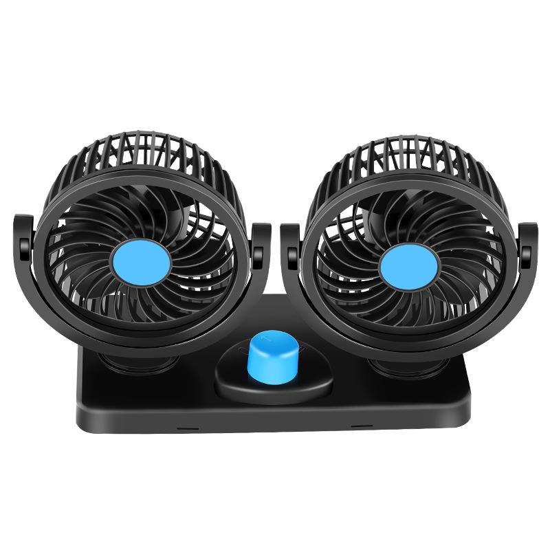 Portable Dual-Head USB Car Fan for Summer - Adjustable Mini Truck Fan