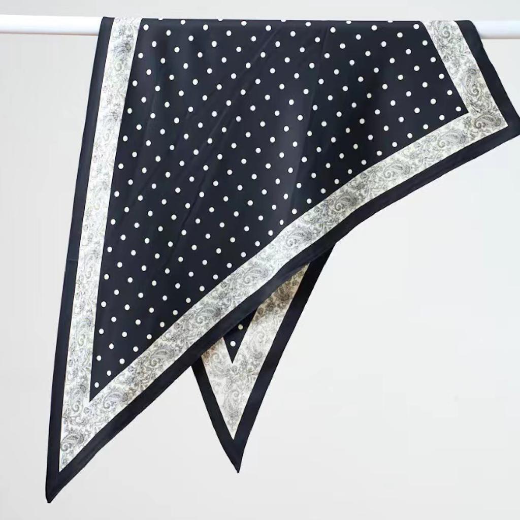 Waist Accessories Triangle Silk Scarf Waist Seal Women'S Decoration With Dress Waist Belt Accessories Scarf Vintage Polka Dots