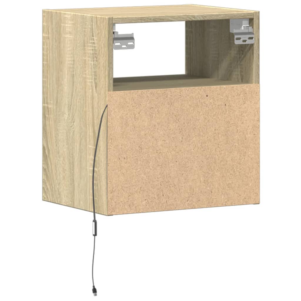 Vidaxl Ścienna Szafka Tv Z Led, Dąb Sonoma, 41X31X45 Cm