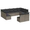 VidaXL Garden Lounge Set 11 Pcs with Grey Cushions Wicker 3250189