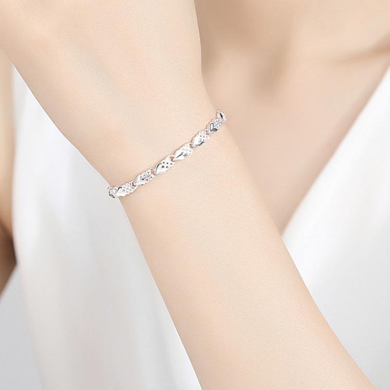 New Creative Personality Simple XO Bracelet Female Love Clover Plated 925 Silver Korean Bracelet Jewelry