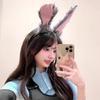 Adorkable Headband Cartoon Rabbit Hair Hoop Eye-catching Headpiece Headwear for Halloween Cosplay Role Play