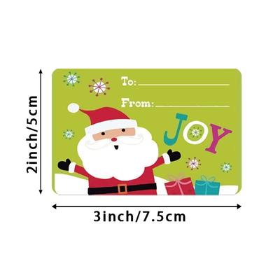 250 szt./rolka 6 wzorów Samoprzylepne świąteczne etykiety z imionami Naklejki Xmas Uszczelniające etykiety na prezenty Naklejki świąteczne Dekoracja opakowania prezentowego
