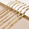 Classic Stainless Steel Snake Chain Bracelet for Women Gold Plated Blade Chain Bracelets Fashion Jewelry Christmas Gift