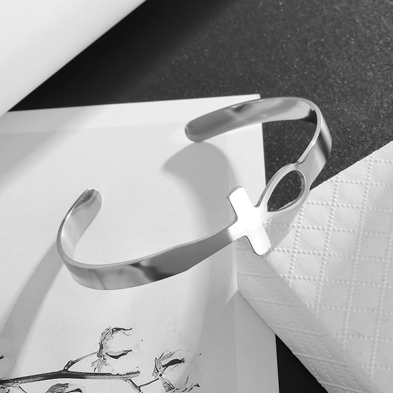 

Новый браслет из нержавеющей стали с египетским крестом, женское украшение, этнический стиль, ювелирный браслет