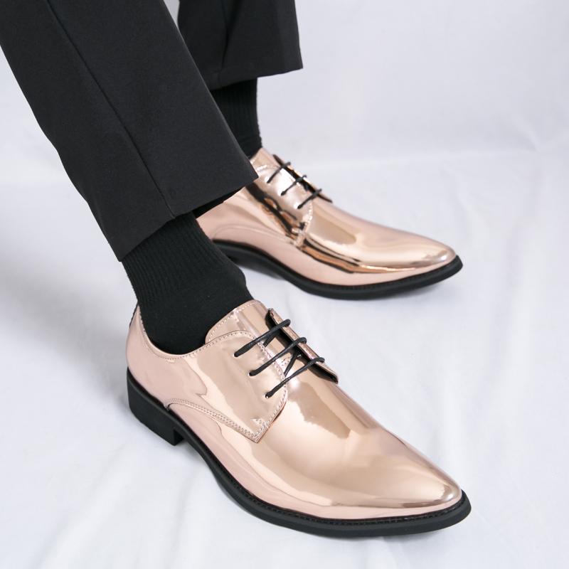 Men Dress Patent Leather Derbys Red Green Blue Gold Color Party Club Shoes Tuxedo Wedding Shoes Plus Size