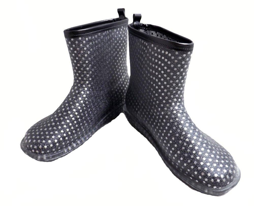 Krátké boty do deště Made in Japan Velikost flitrů [Nishibe Chemical] Dámské (S (22,0-22,5 cm), stříbrný)