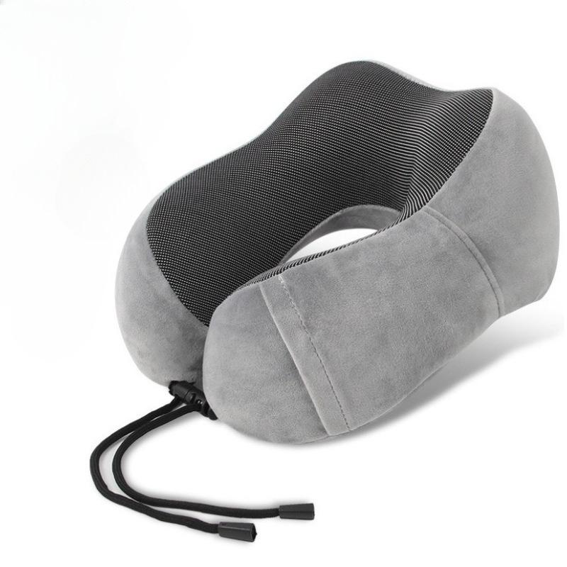Memory Foam U Shaped Neck Pillow - Soft Travel Companion with Massage Feature, Ideal for Airplane, Car & Cervical Support