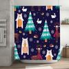 Animal Winter Wonderland Shower Curtain 3D Printed Fabric Bath Decorations for Home Decorators