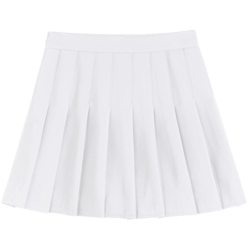 Women's High Waist White Pleated A-line Skirt for Tall Girls, Extra Long, Spring/Autumn 2025, Hip-Wrapping JK Style