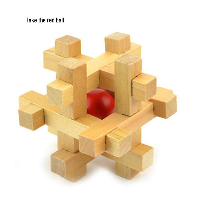 100-Piece Kongming Lock Wooden Puzzle Set for Kids and Adults