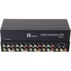 DTECH Powered 8 Way 3 RCA Splitter Box 1 in 8 Out Composite Video Audio Distribution Duplicator with Power Adapter Compatible with TV Projector
