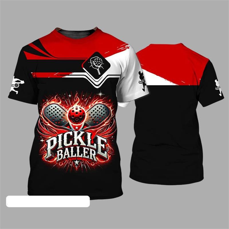Pickleball T-shirt Team Sports For Men Clothing O Neck Short Sleeve T Shirts Cool Fashion Pattern Design Trend Outdoor Tee Top