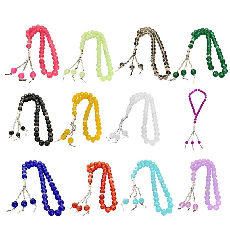 Kristall Gebetsperlen Quasten Handarmband Islamisch 33 Perlen Rosenkranz Armband Religiöser Schmuck Geschenk für Männer Frauen