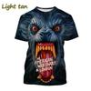 T-shirt Y2K American Werewolf Imprimé 3D Amusant Décontracté Vêtements pour Homme Mode T-shirts Manches Courtes Col Rond pour Homme et Femme