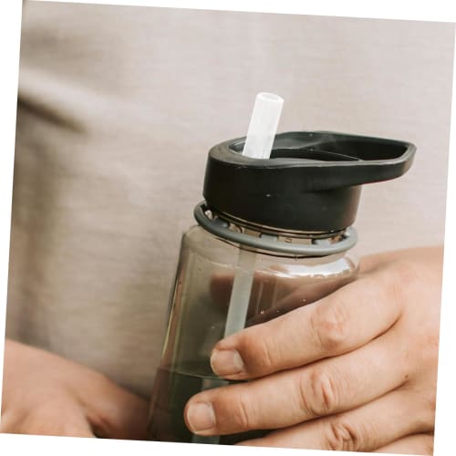 HEALEEP 6-Piece Washable Silicone Straw Accessories, Lightweight and Flexible Replacement Straws for Large Toilet Water Cups, Clear Tumbler Straws for