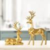 2Pcs Modern Resin Reindeer Sculpture Sitting/Standing Position Elk Figurine  Table Decor