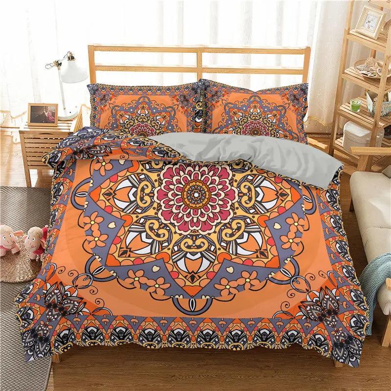 Soft Mandala Duvet Cover Set Bohemian Geometric Floral Bedding Set Microfiber Twin Full Queen King Quilt Cover For Bedroom Decor