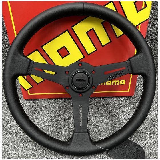 MOMO Momo Steering 13 inch 338mm Handle Sports Steering Wheel Leather Black New