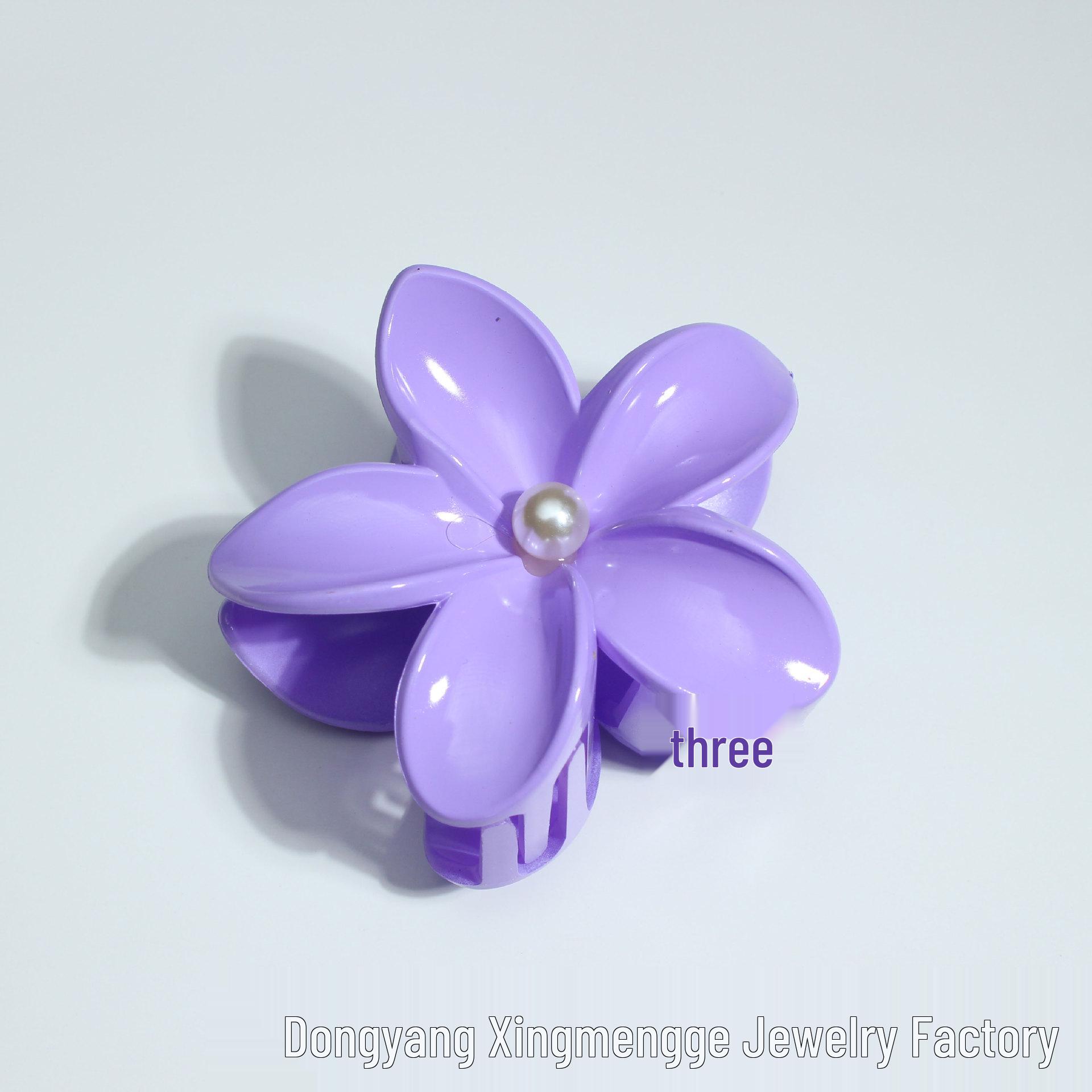 Elegant Plumeria Hair Clip for Women - Five-Petal Flower Claw Clip
