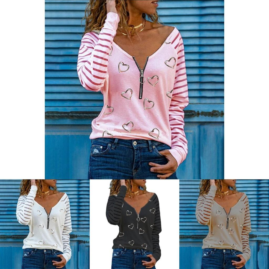 Stylish Women's Plus Size Tunic Top With V-neck Zipper Design For Casual Wear